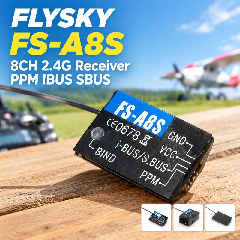 Drone Racing Receiver - FS-A8S 2.4G 8CH ตัวรับสัญญาณ RC ขนาดเล็ก
